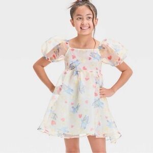 Bluey Cartoon Print Organza Dress - Size 6/7